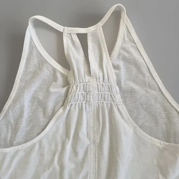 Apana Strappy Training‎ Tank Top Size SMALL White Mesh Hem Racerback Yoga - Picture 4 of 5